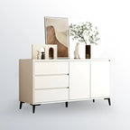 Grand meuble de rangement rectangulaire moderne en bois blanc