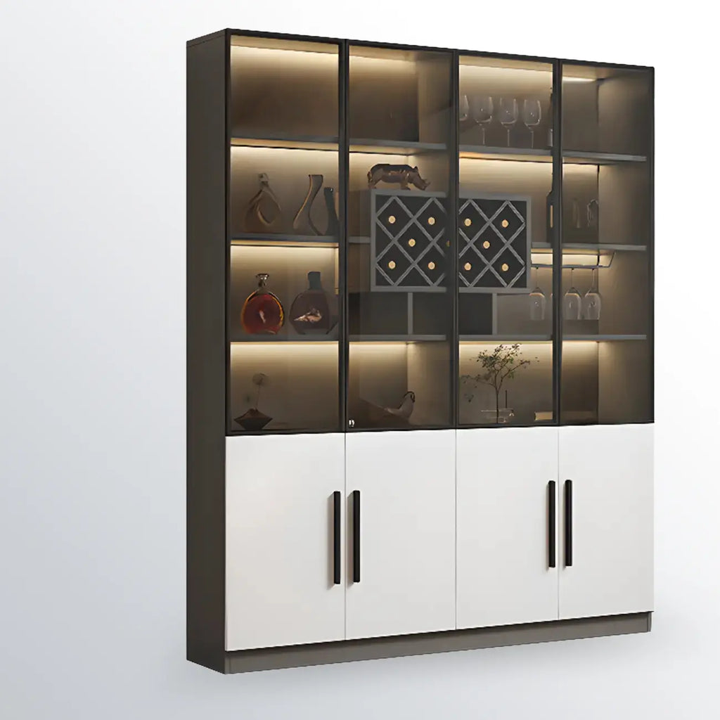 79 Mobile contenitore moderno in legno illuminato per esposizione in interni