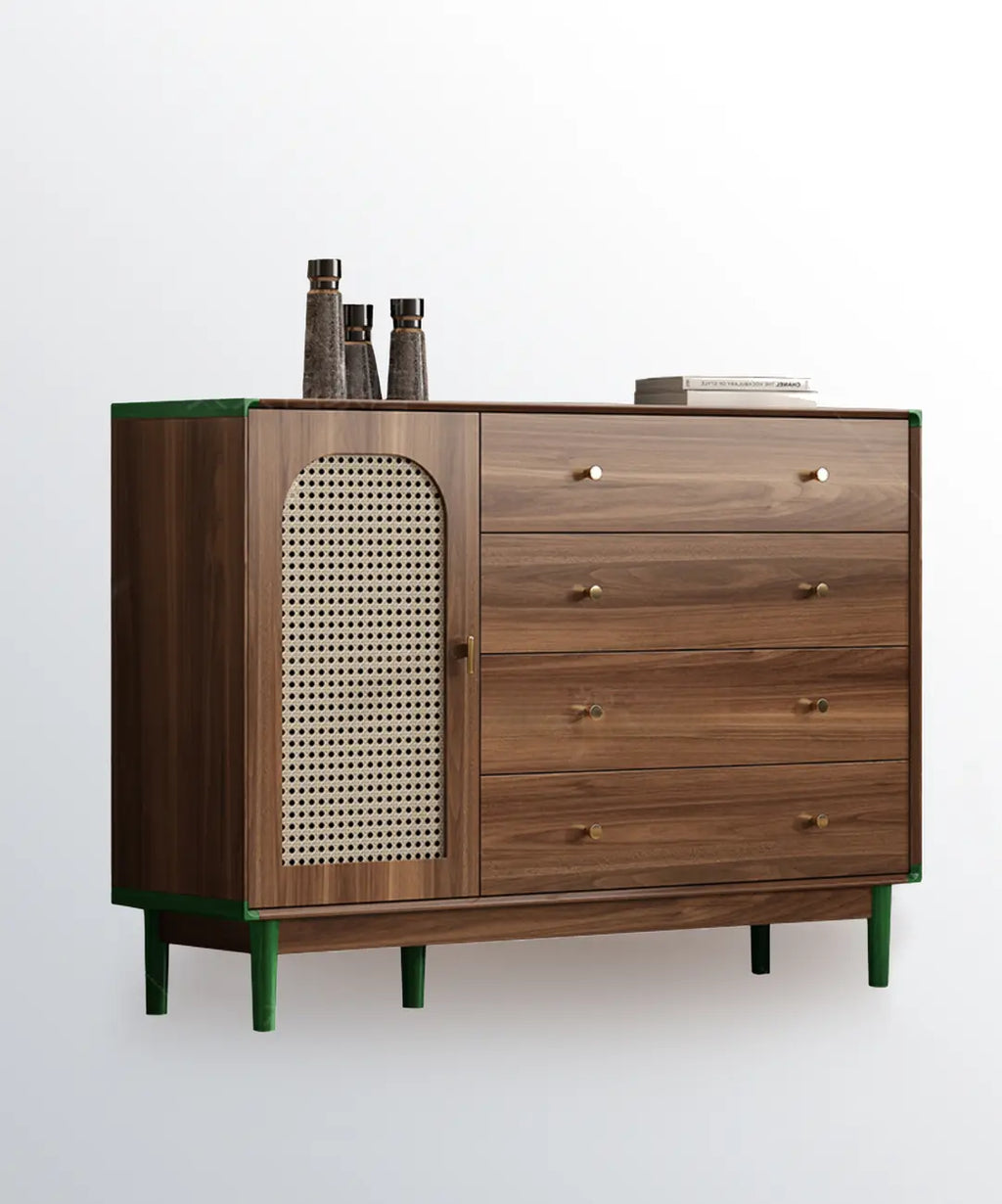 Meuble de rangement moderne du milieu du siècle pour salon, porte vitrée