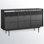 Meuble rectangulaire noir moderne avec tiroirs pour salon