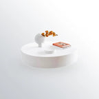 Table basse ronde moderne en fibre de verre blanche pour salon