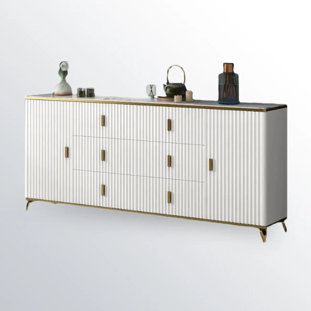 Meuble de salon glamour en bois avec plusieurs tiroirs