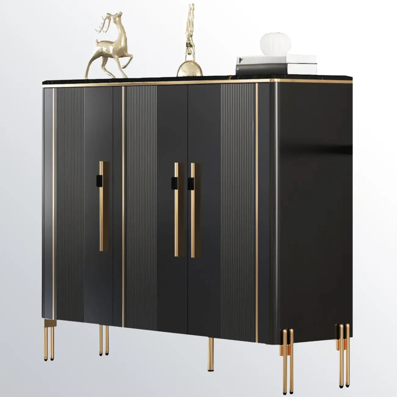 Meuble élégant en bois gris foncé avec design autoportant