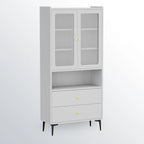 Armoire de rangement moderne noire avec étagère extérieure et tiroirs