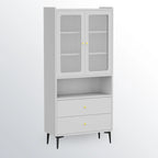 Armoire de rangement moderne noire avec étagère extérieure et tiroirs