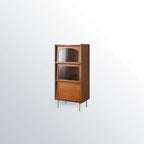 Mobiletto moderno in legno di pino con anta in vetro, 50 cm