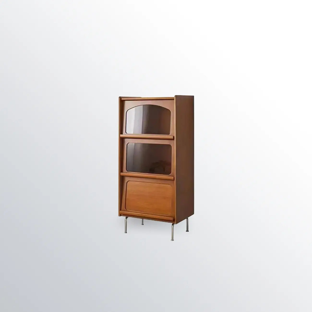 Mobiletto moderno in legno di pino con anta in vetro, 50 cm