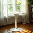 Table d'appoint ronde minimaliste en acrylique blanc pour salon