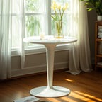 Table d'appoint ronde minimaliste en acrylique blanc pour salon