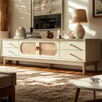 Meuble TV élégant en bois avec 4 tiroirs pour salon