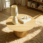 Table d'appoint ronde minimaliste en bois naturel pour le salon