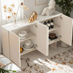 Meuble d'appoint rectangulaire blanc minimaliste pour salon