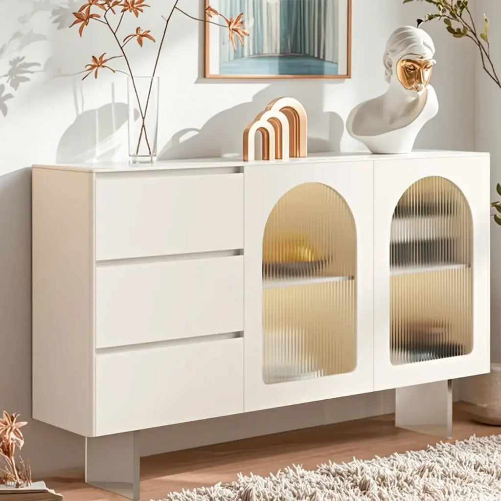 Meuble d'appoint rectangulaire blanc minimaliste pour salon