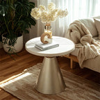 Table d'appoint ronde en marbre, style glamour moderne, pour salon