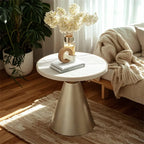 Table d'appoint ronde en marbre, style glamour moderne, pour salon