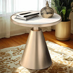 Table d'appoint ronde en marbre, style glamour moderne, pour salon