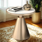 Table d'appoint ronde en marbre, style glamour moderne, pour salon