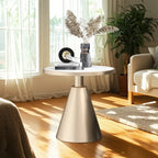 Table d'appoint ronde en marbre, style glamour moderne, pour salon