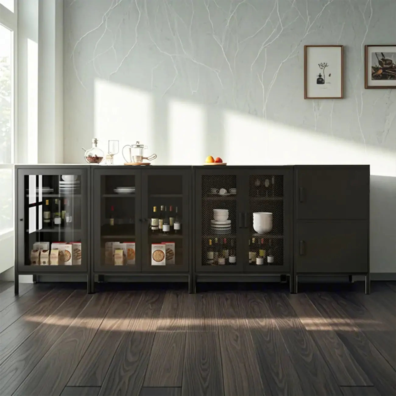 Meuble de rangement moderne autoportant, idéal pour le salon