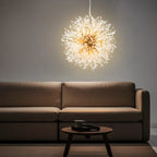 Lustre moderne en cristal avec motif en étoile