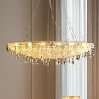 Suspension îlot de cuisine luxueuse en cristal à 16 lumières