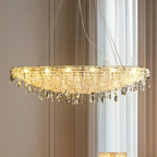 Suspension îlot de cuisine luxueuse en cristal à 16 lumières