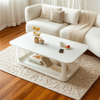 Table basse rectangulaire minimaliste en bois avec rangement