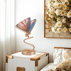 Lampe de table glamour en acrylique doré en forme de papillon
