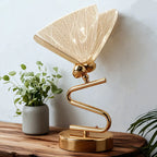 Lampe de table glamour en acrylique doré en forme de papillon