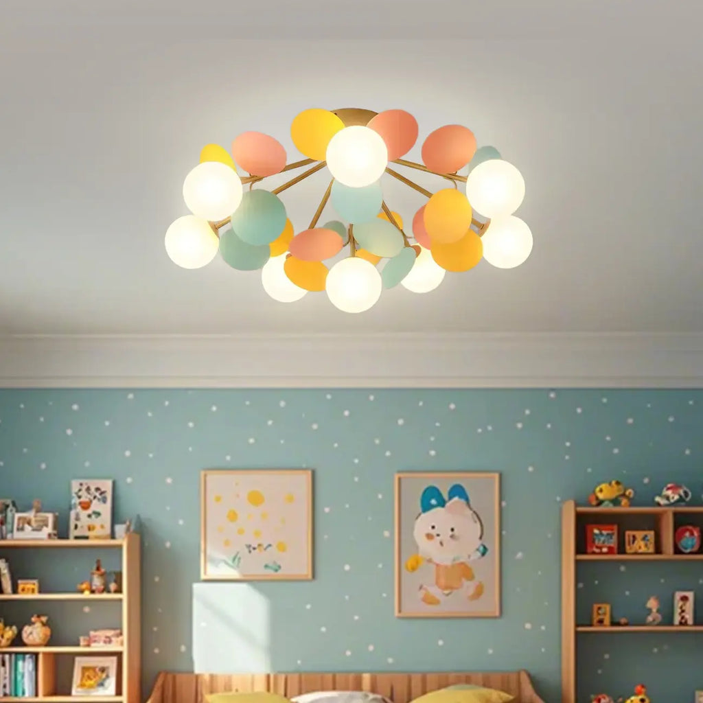 Plafonnier semi-encastré moderne en forme de boule de verre pour chambre à coucher