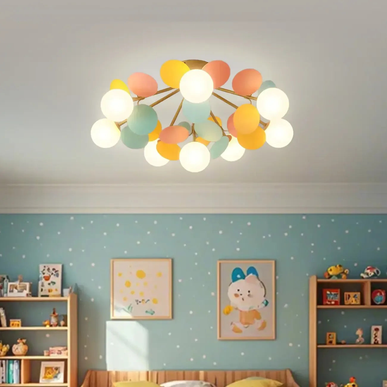 Plafonnier semi-encastré moderne en forme de boule de verre pour chambre à coucher
