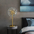 Lampe de table glamour en cristal et métal doré pour salon