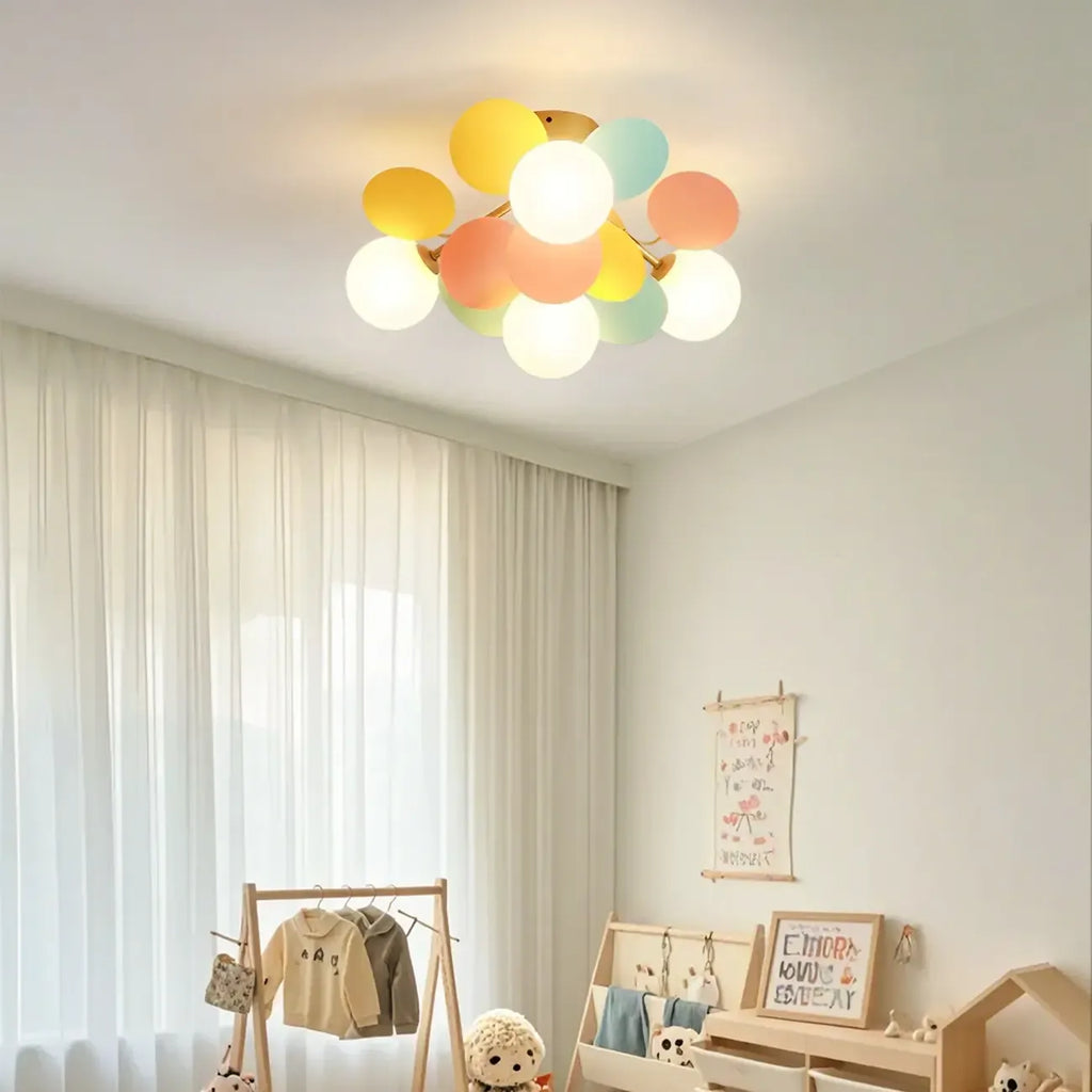 Plafonnier semi-encastré moderne en forme de boule de verre pour chambre à coucher
