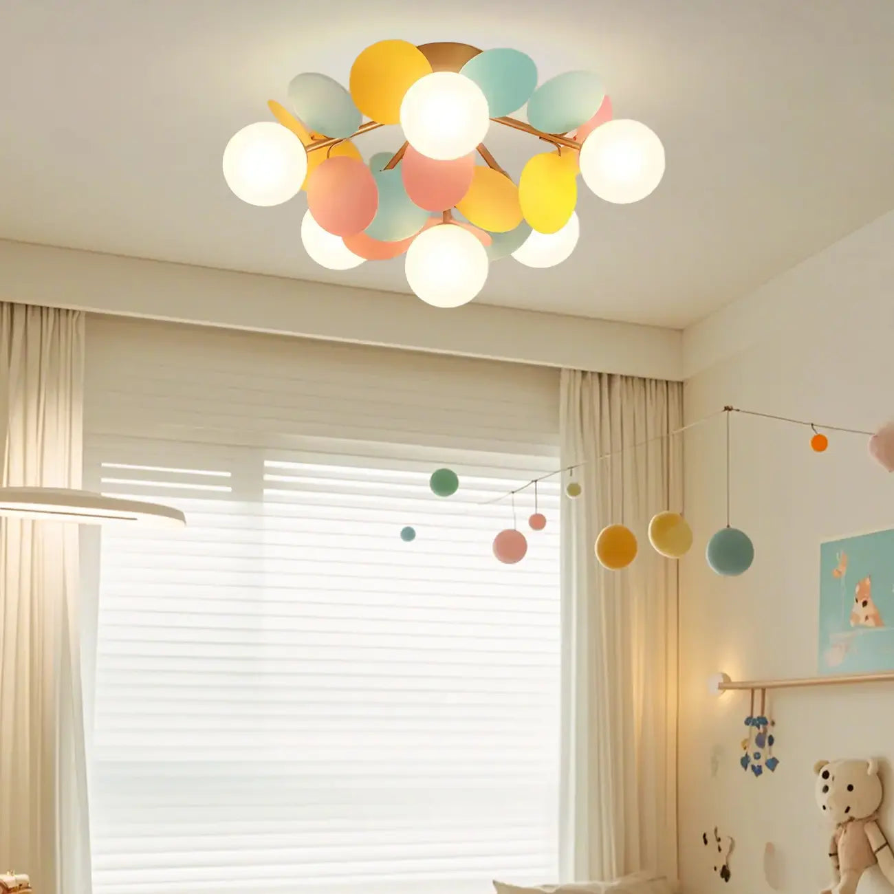 Plafonnier semi-encastré moderne en forme de boule de verre pour chambre à coucher