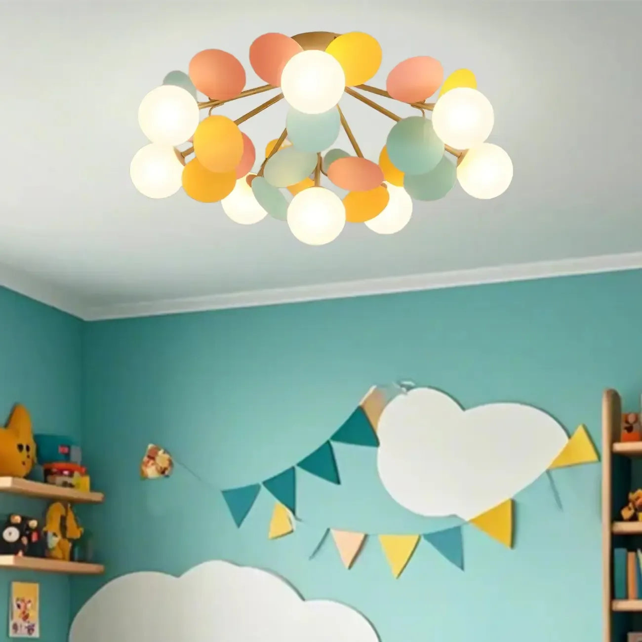 Plafonnier semi-encastré moderne en forme de boule de verre pour chambre à coucher