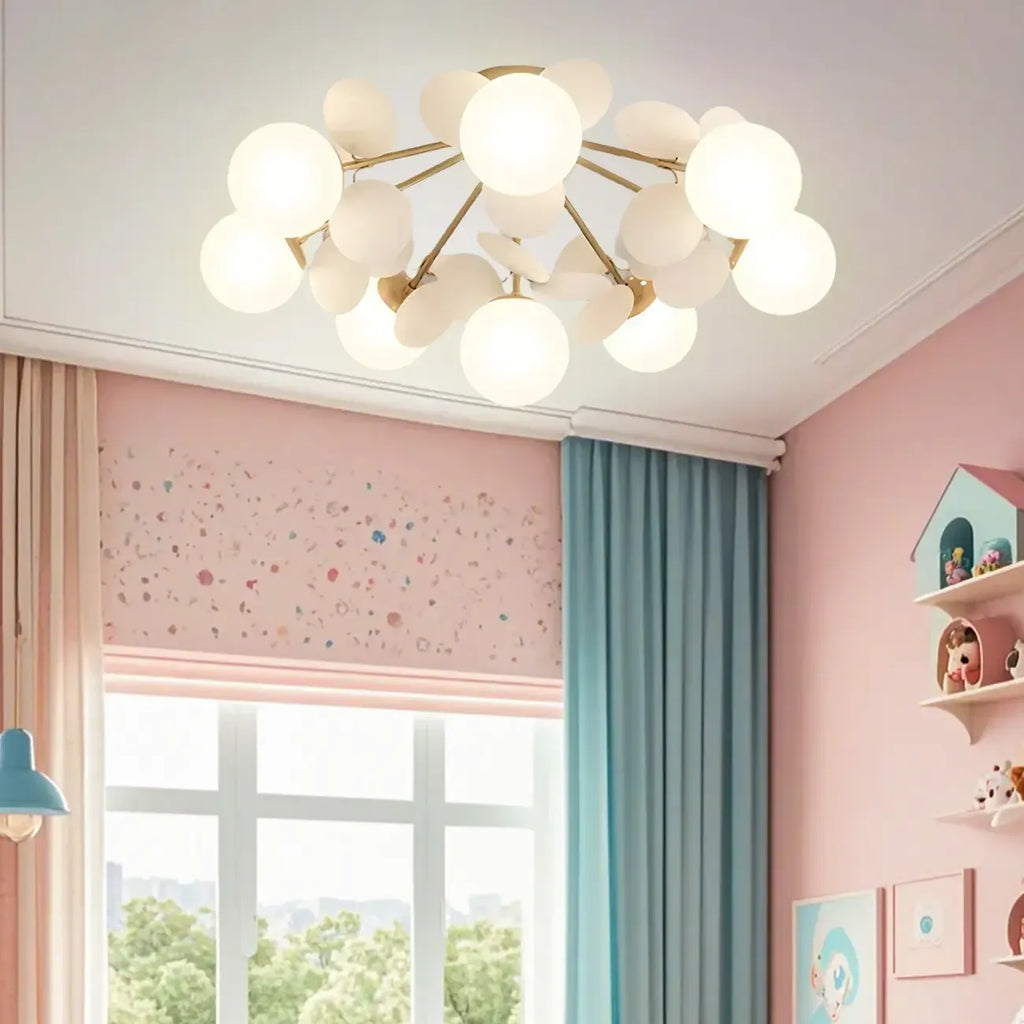 Plafonnier semi-encastré moderne en forme de boule de verre pour chambre à coucher
