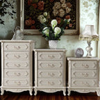 Commode nordique étroite en bois à 3 tiroirs