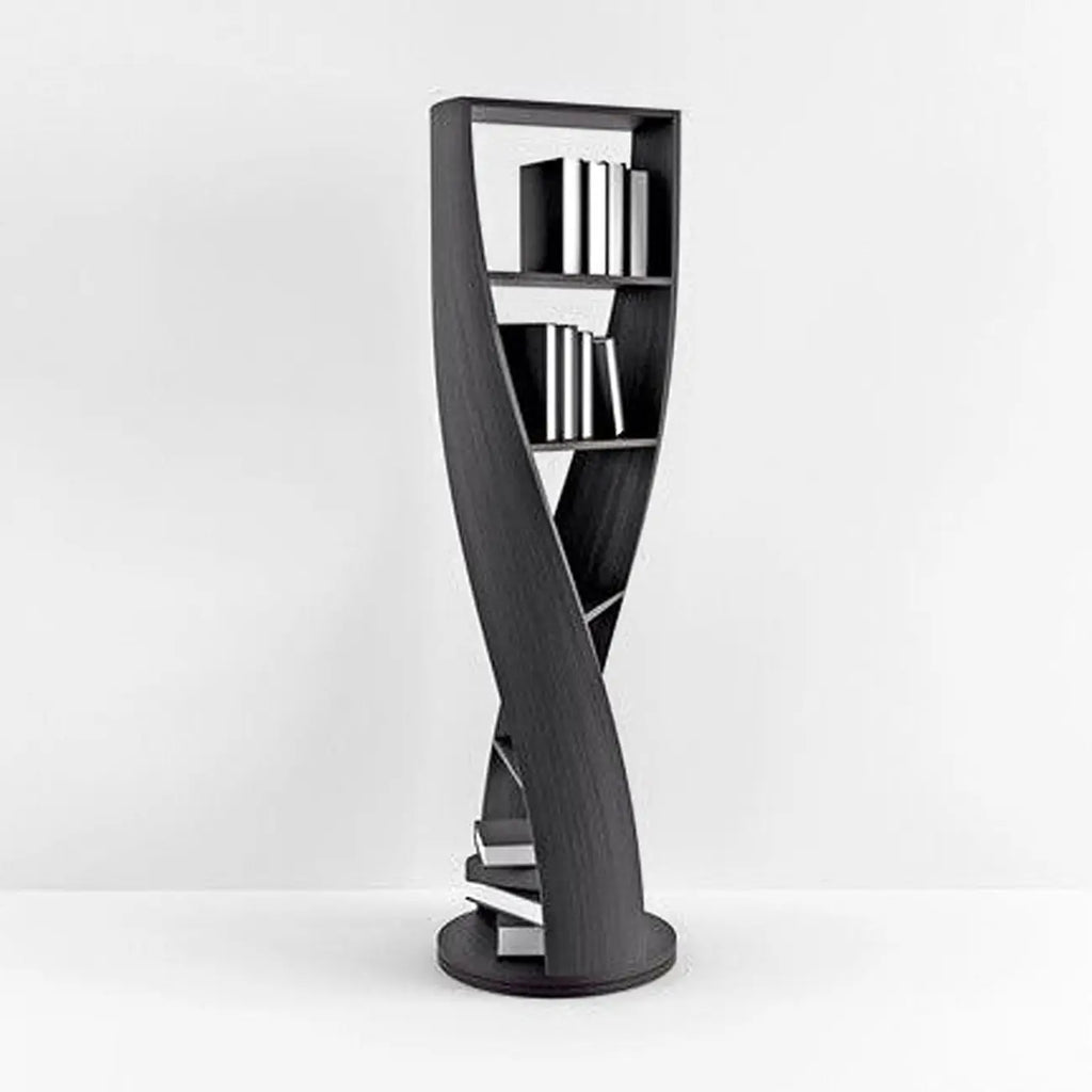 Bibliothèque verticale contemporaine en bois à 5 niveaux en forme de sablier