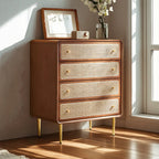 Commode élégante en bois naturel à 4 tiroirs pour la maison
