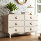 Commode et chiffonniers minimalistes en bois blanc à 6 tiroirs