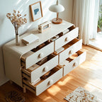 Commode et chiffonniers minimalistes en bois blanc à 6 tiroirs