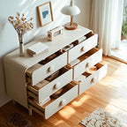 Commode et chiffonniers minimalistes en bois blanc à 6 tiroirs