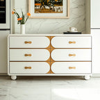 Commodes classiques en bois blanc cassé avec rangement et tiroirs