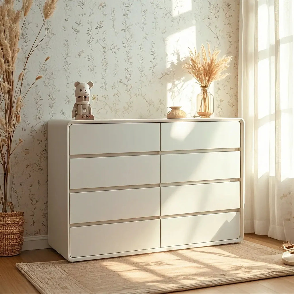 Commodes classiques en bois beige avec tiroirs à fermeture amortie