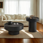 Table basse moderne en bois massif noir au design unique