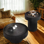 Table basse moderne en bois massif noir au design unique