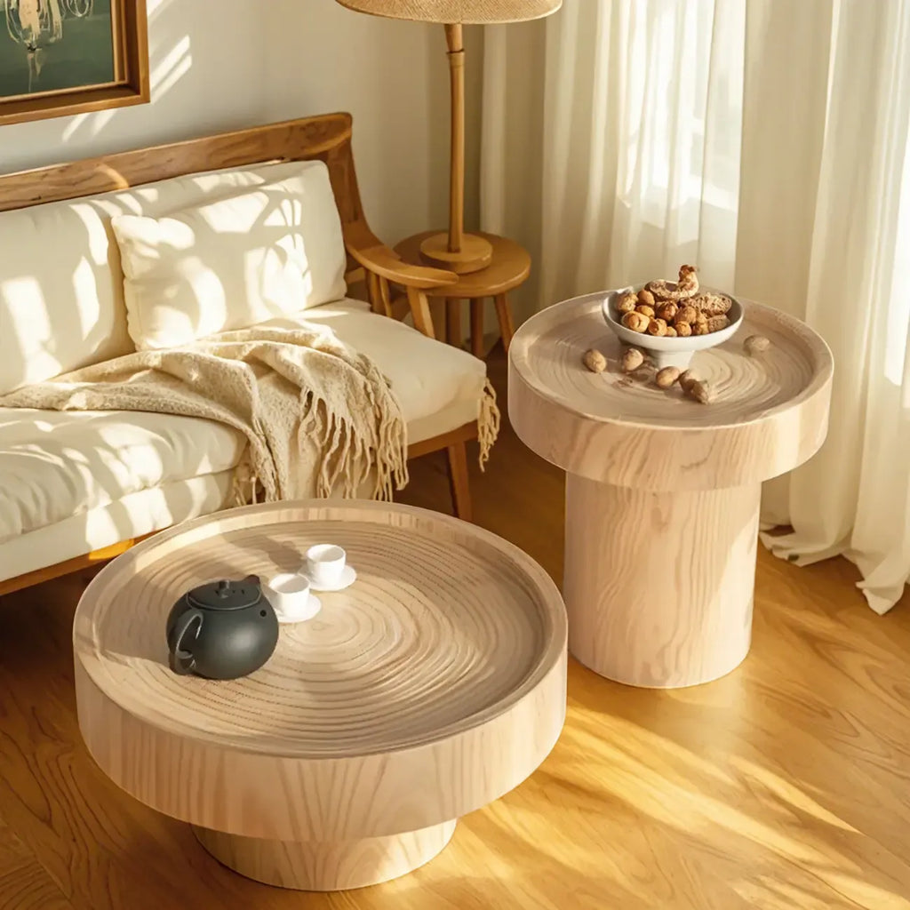 Table basse moderne en bois massif noir au design unique