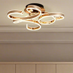 Plafonnier semi-encastré à LED ruban doré avec variateur à 3 niveaux