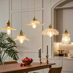 Suspension florale en verre transparent pour salon moderne