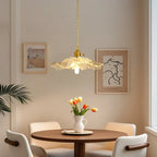 Suspension florale en verre transparent pour salon moderne